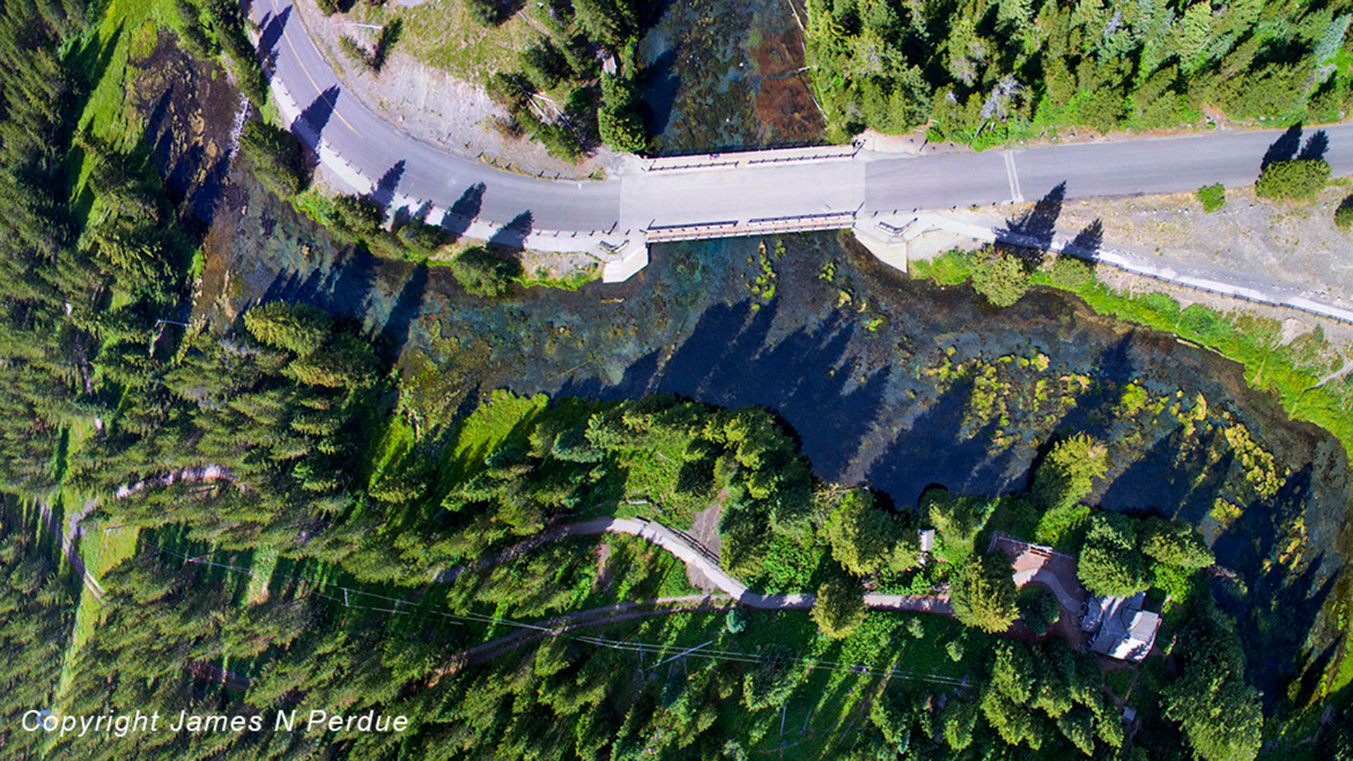 Big Springs drone shot in Island Park