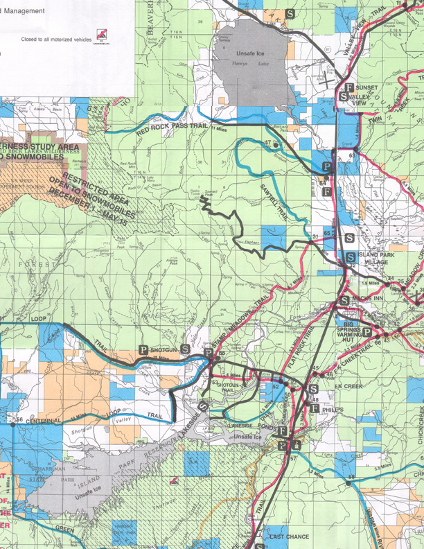 Island Park Snowmobile Map