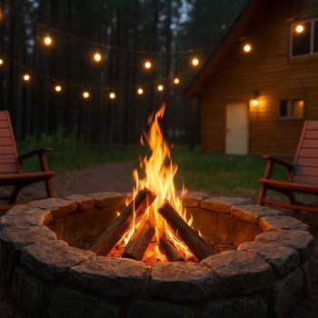 The back yard has a great ambiance.