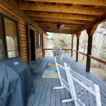 Large open deck with seating to take in the views of the surroundings.