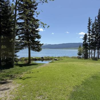 Lake view from shoreline.
Shared with main cabin guests.