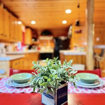 Kitchen table view into the kitchen.