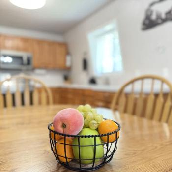 Table to the kitchen view.