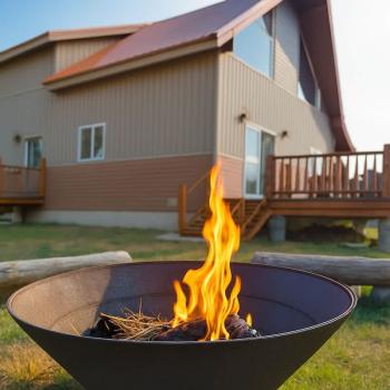 Firepit to cabin view