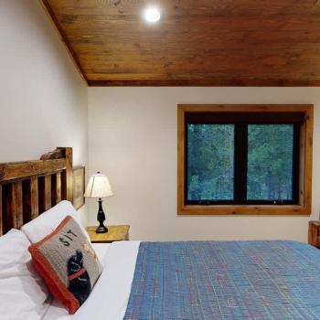 View of the window from the third bedrooms bedside.