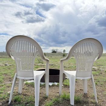 Beautiful open view from the fire pit.
