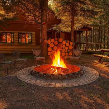 Hang out by the fire pit with your family.
