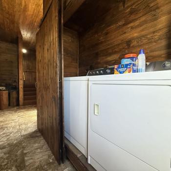 Laundry space with full size washer and dryer for you to use during your stay.