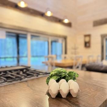 Kitchen view into the great room.