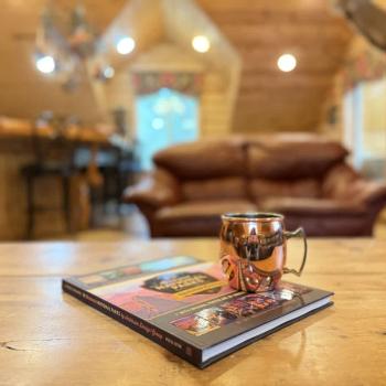 relax and enjoy a drink while you read a book.