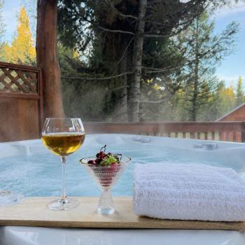 Have a long soak in the new hot tub. 