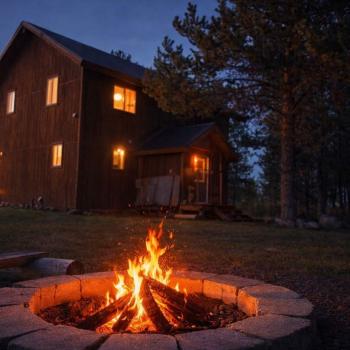 Hang out by the fire pit and tell campfire stories.