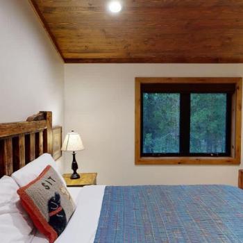 View of the window from the third bedrooms bedside.