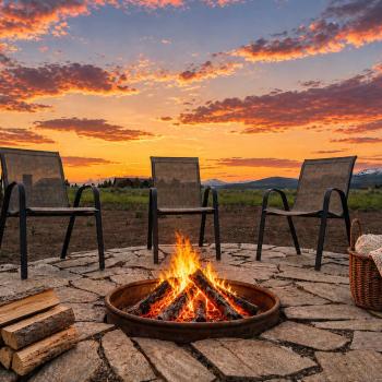 Gather around the warm fire pit under the twilight sky. Share stories and create unforgettable memories with loved ones.