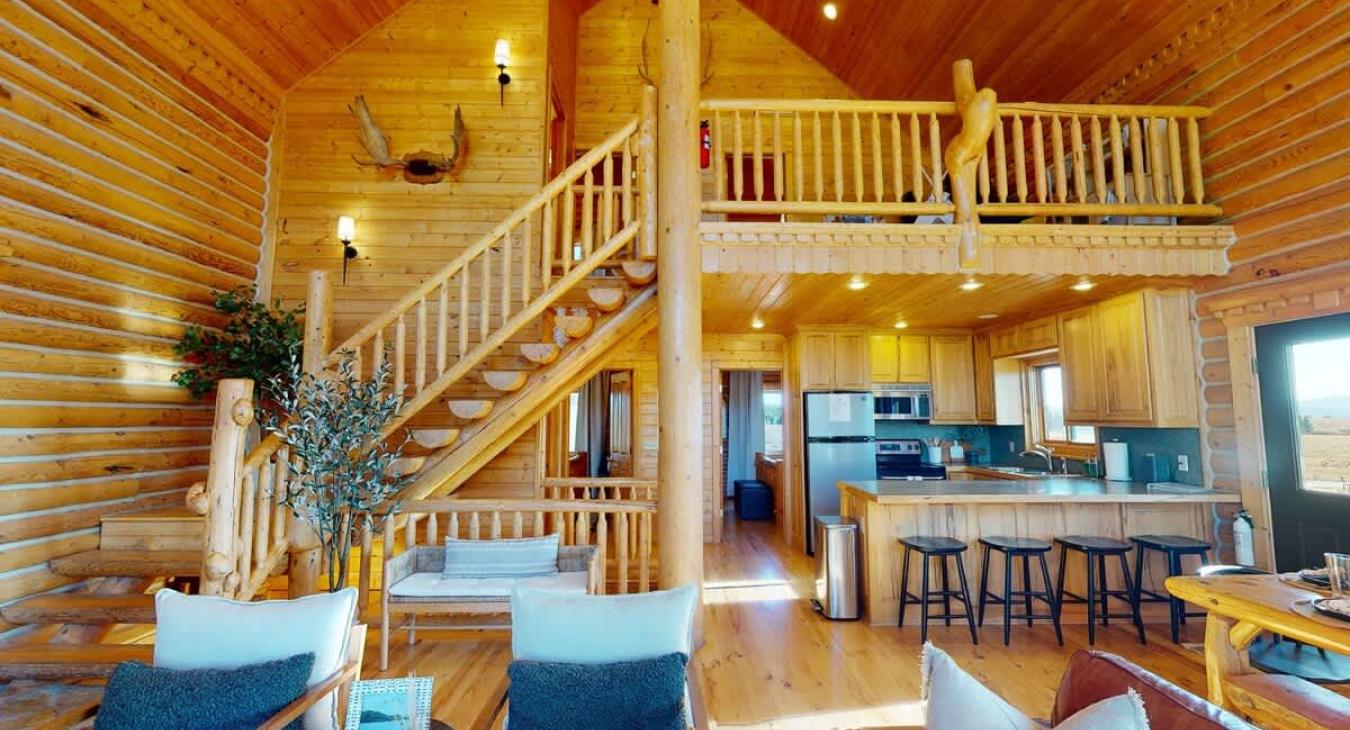 Access the upper level through the stairs pictured here.