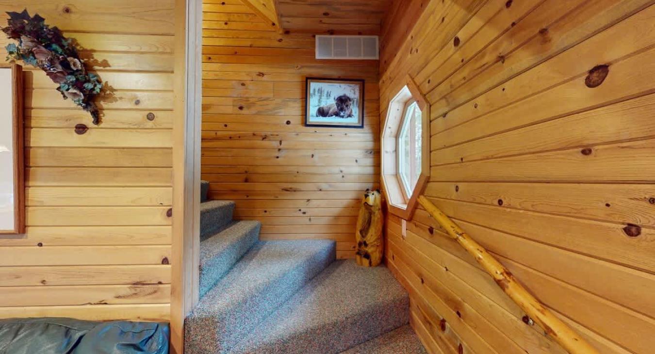 Access the lower level through the stairs here.