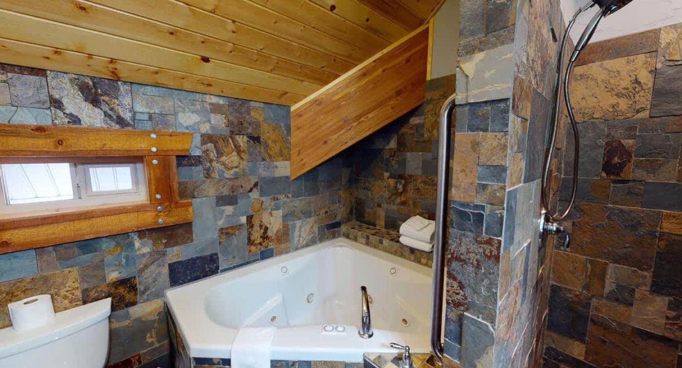 Relax after a long day in this soaking tub.