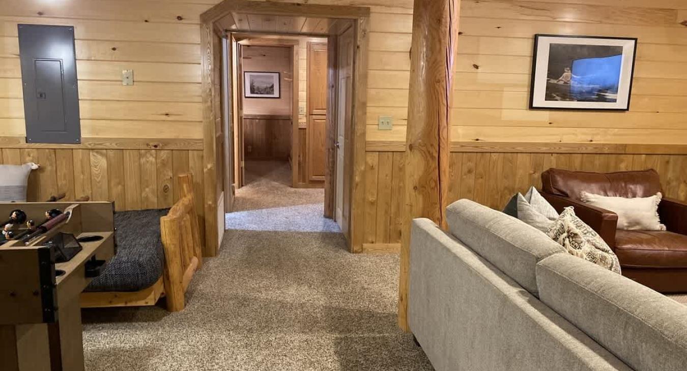 Access the bedrooms and bathroom through the hallway here.