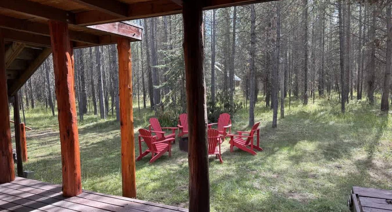 Deck to back yard view.