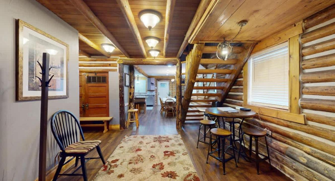 Access the upper level through the stairs pictured here.