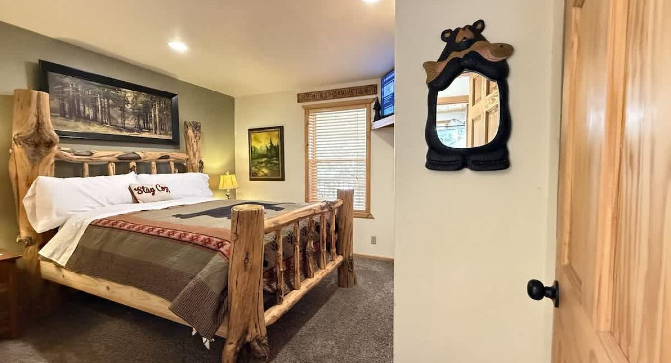 The master bedroom is located on the main level.