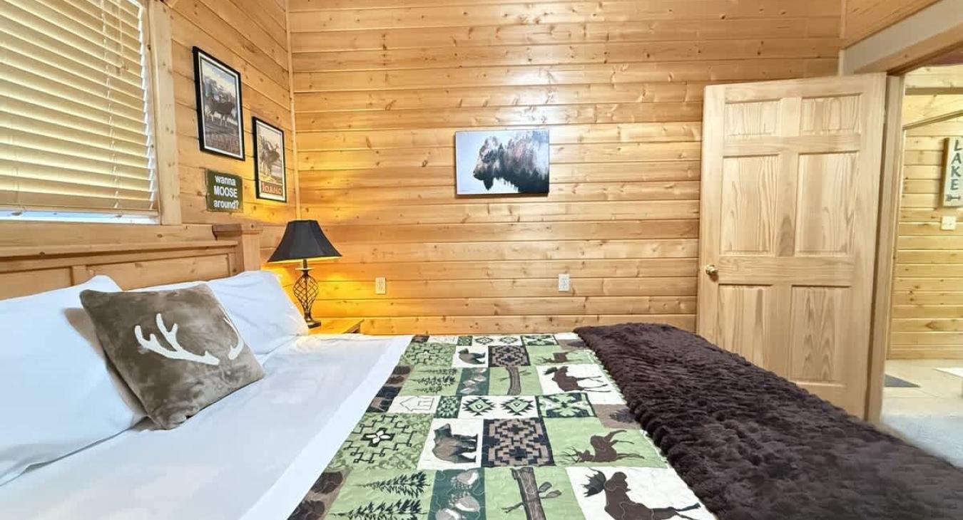 Welcome to the second bedroom with a queen size bed.