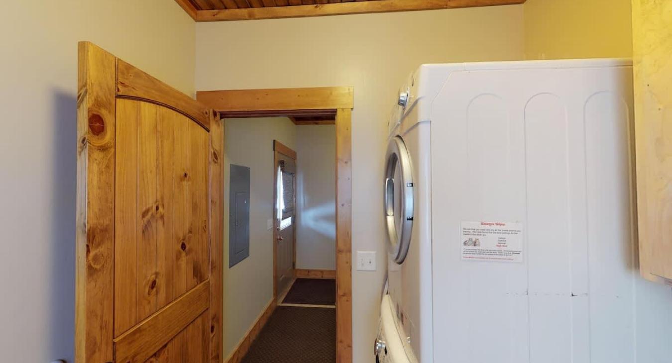 There is a washer and dryer for you to use with laundry soap provided.