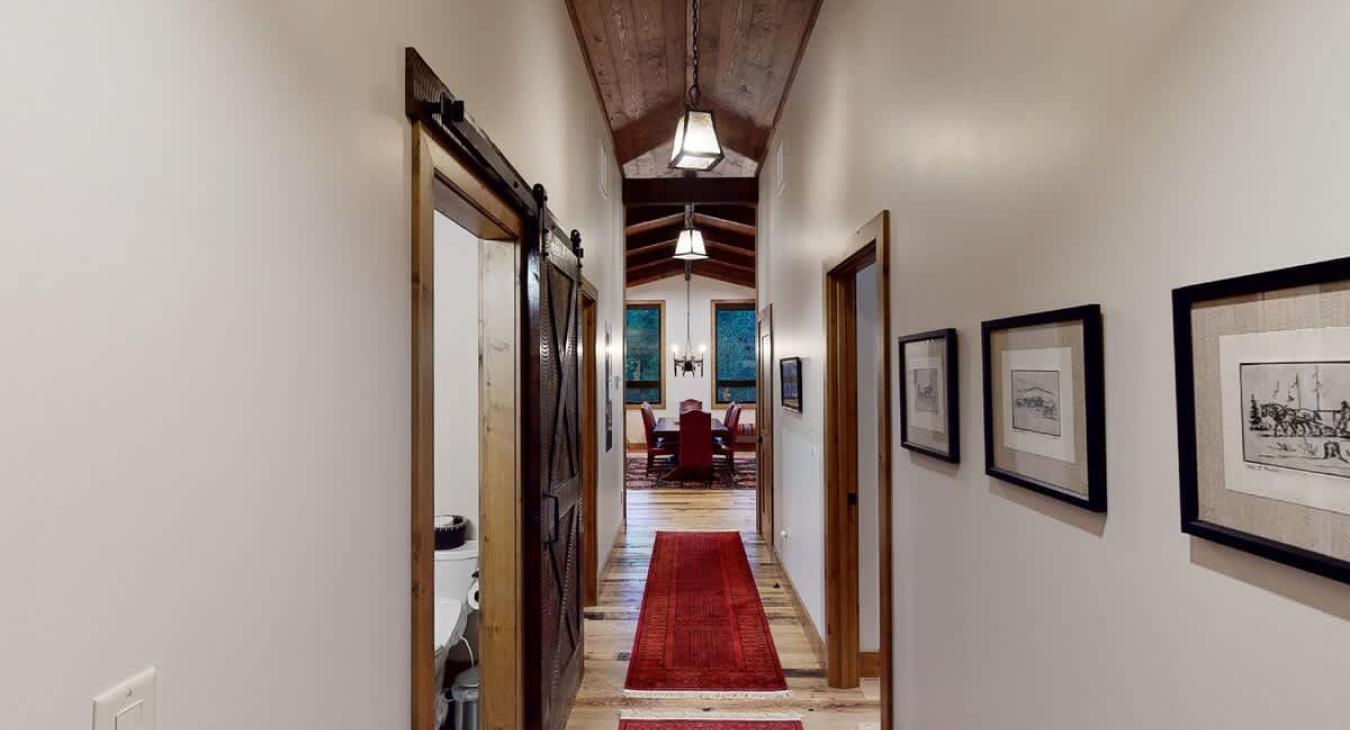 View towards the dining room area from the hallway.