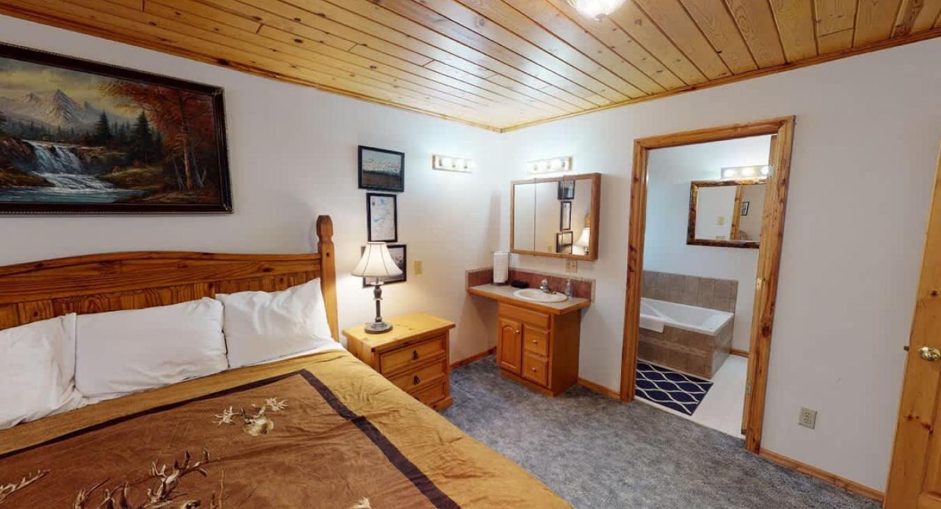 Private bathroom is located in this room.