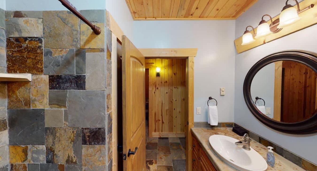 Fresh clean towels are provided in each bathroom.