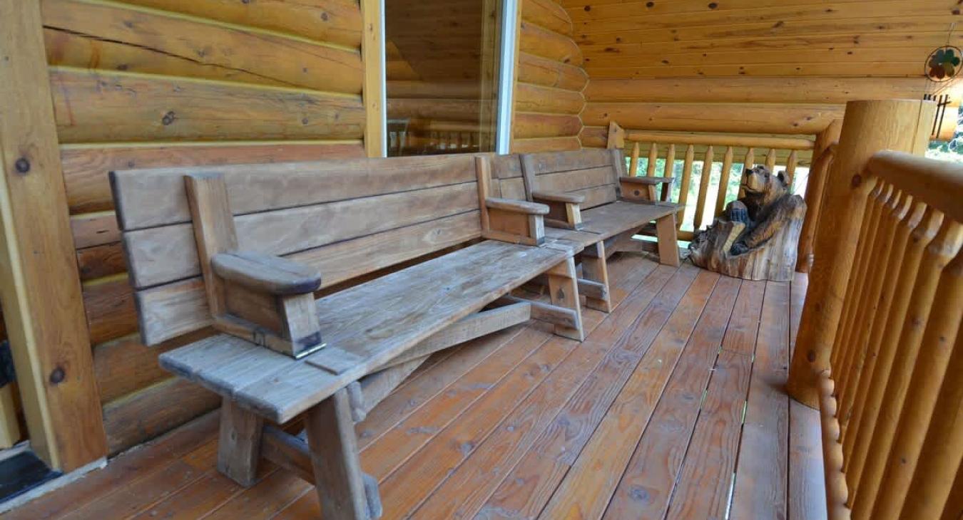 Benches on deck to enjoy your beautiful surroundings.