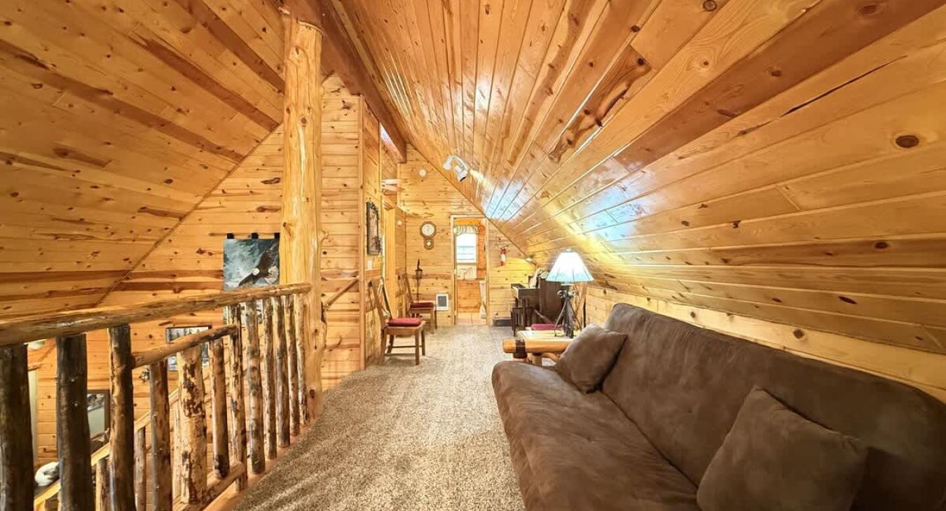 Upstairs loft with 2 full size futons for extra beds.