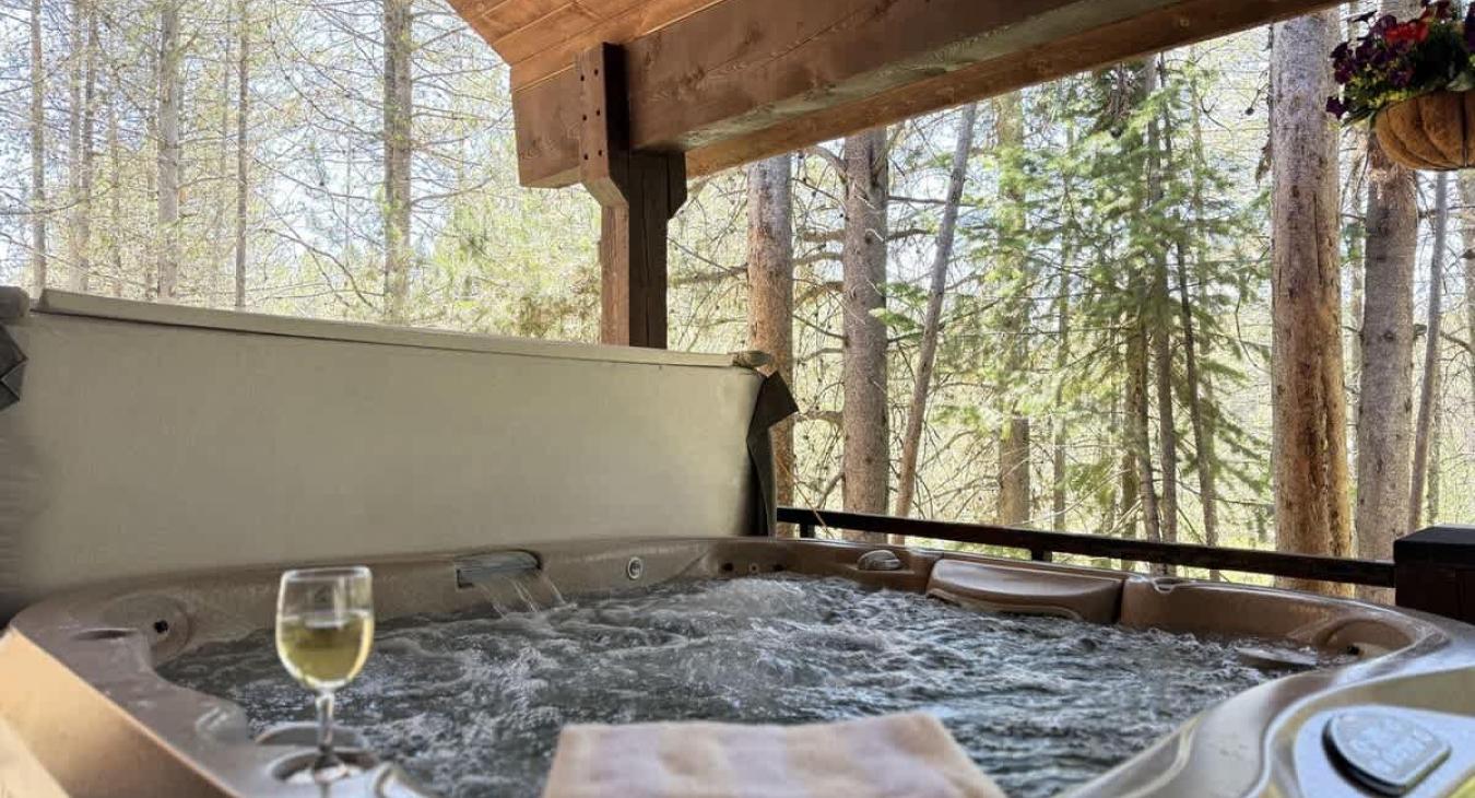 Hot tub is included on the back deck. Hot tub towels are provided.