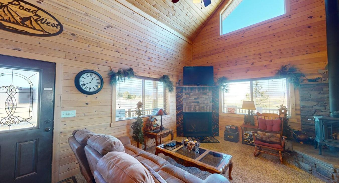 There is also a fireplace and television for your convivence.