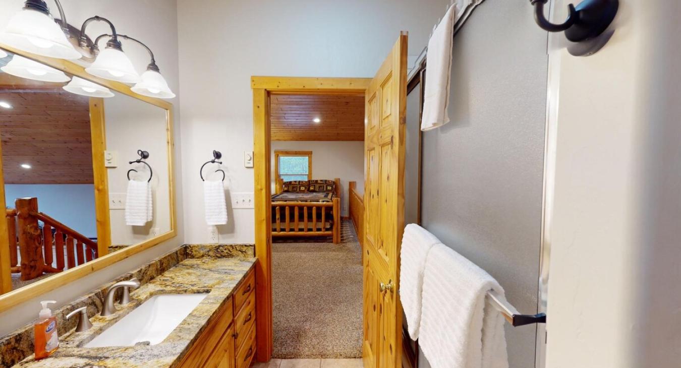 Storage is provided in the vanity to store your items during your stay.