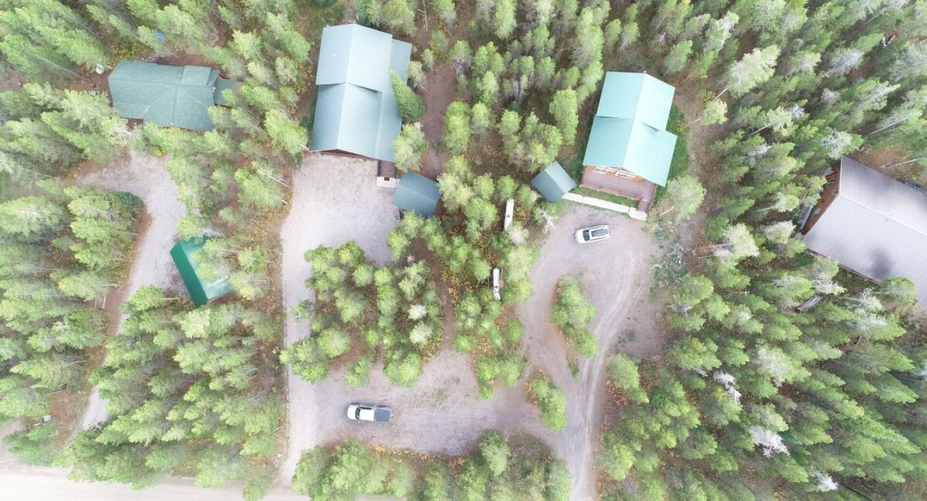 Aerial view of Huckleberry Lodge.