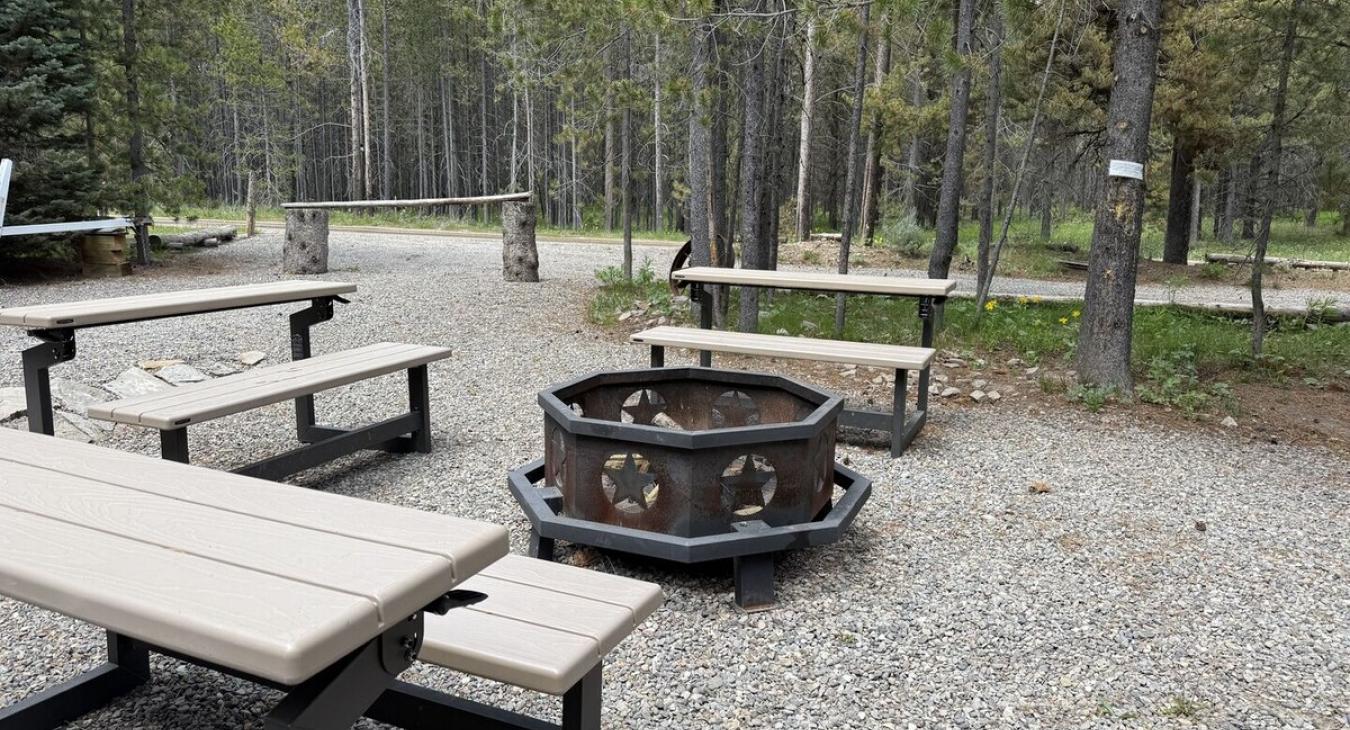 Firepit is located in the side yard. Make sure to bring your own firewood.