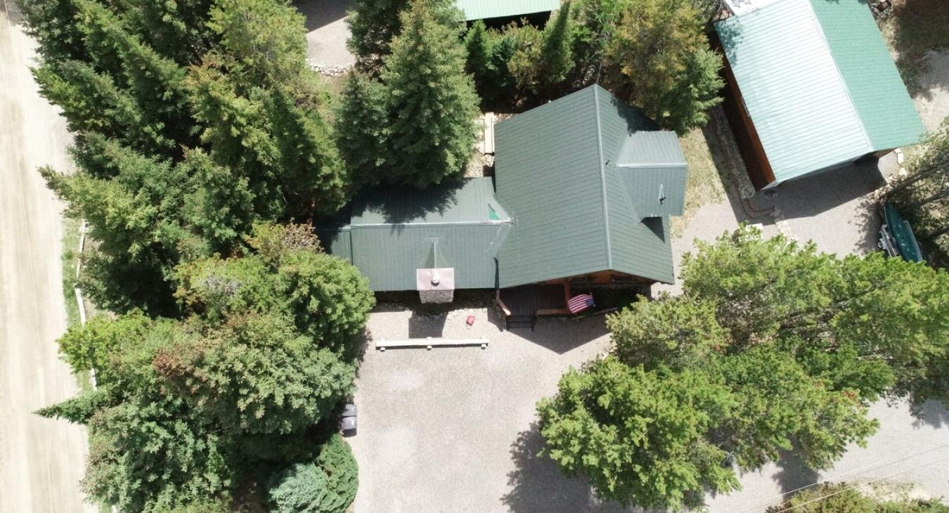 Aerial view of the cabin