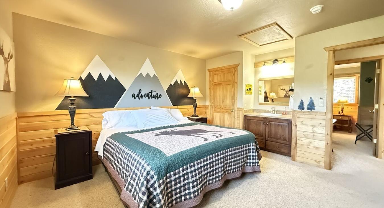 Upstairs Bedroom #1. Sink and hand towel is located in this bedroom.