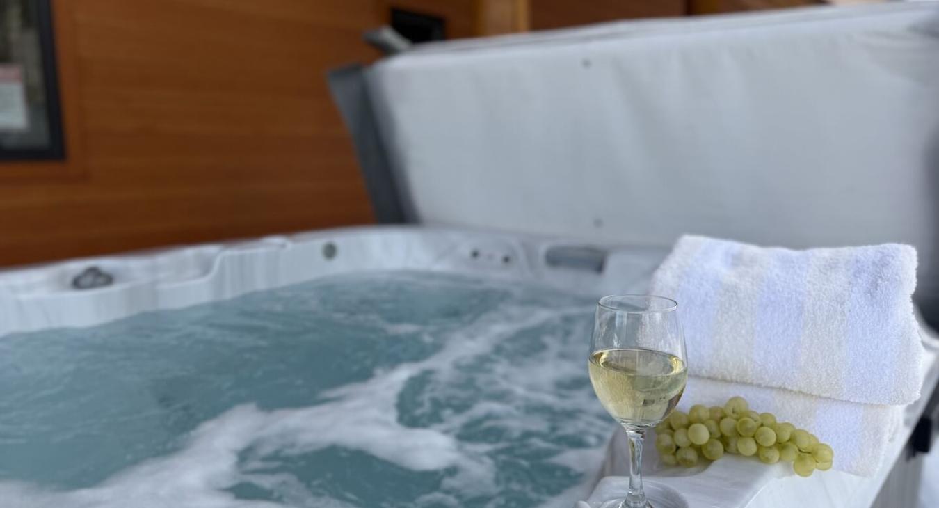 Relax in the hot tub.
