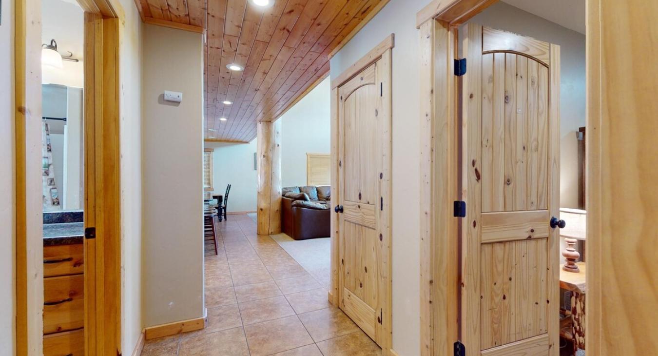 View of the living room from the mud room.
