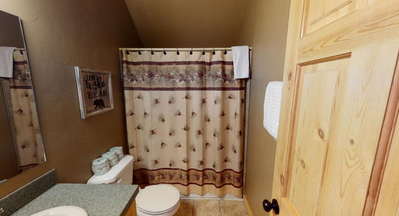 Upstairs full size shared bathroom.