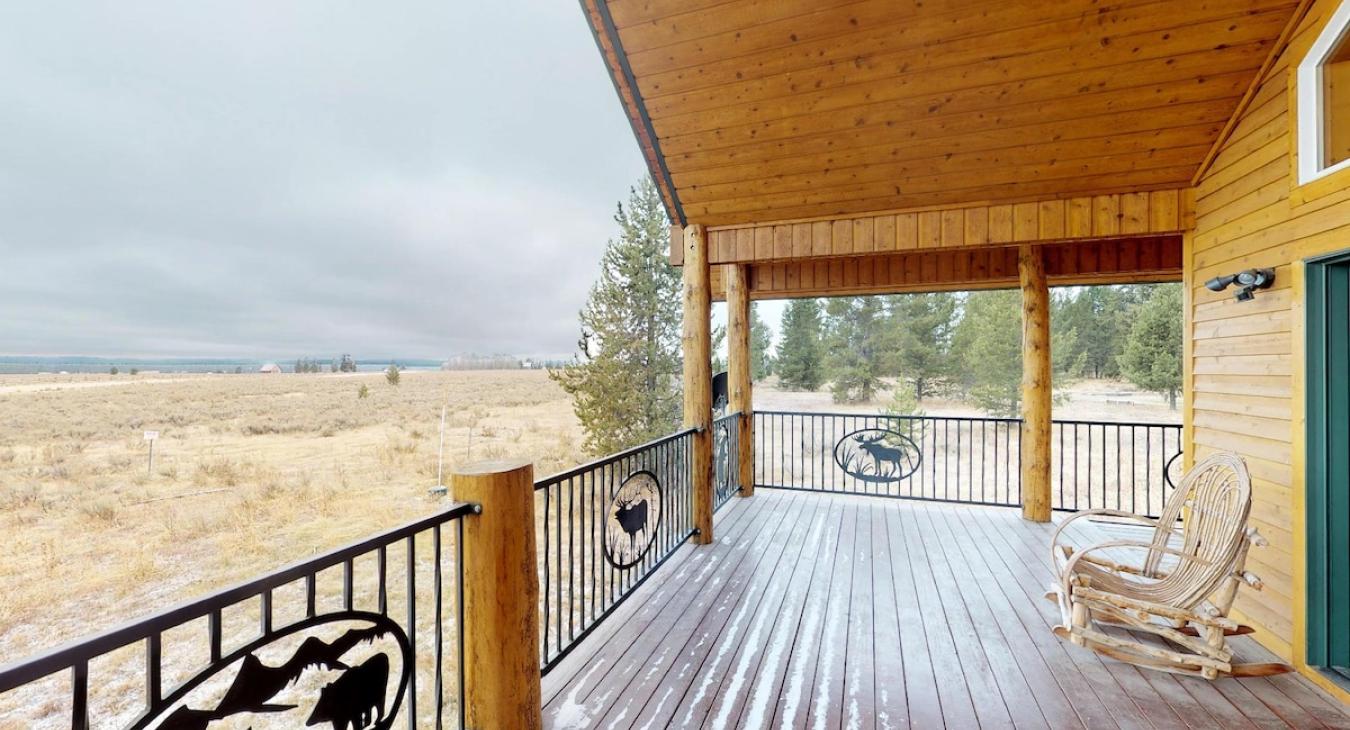 The front porch is the best place to relax and breathe in the fresh mountain air.