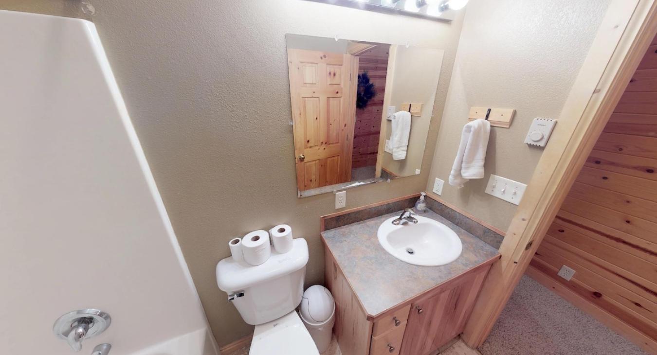 Toilet paper and towels are provided for your stay at Bear Hollow.