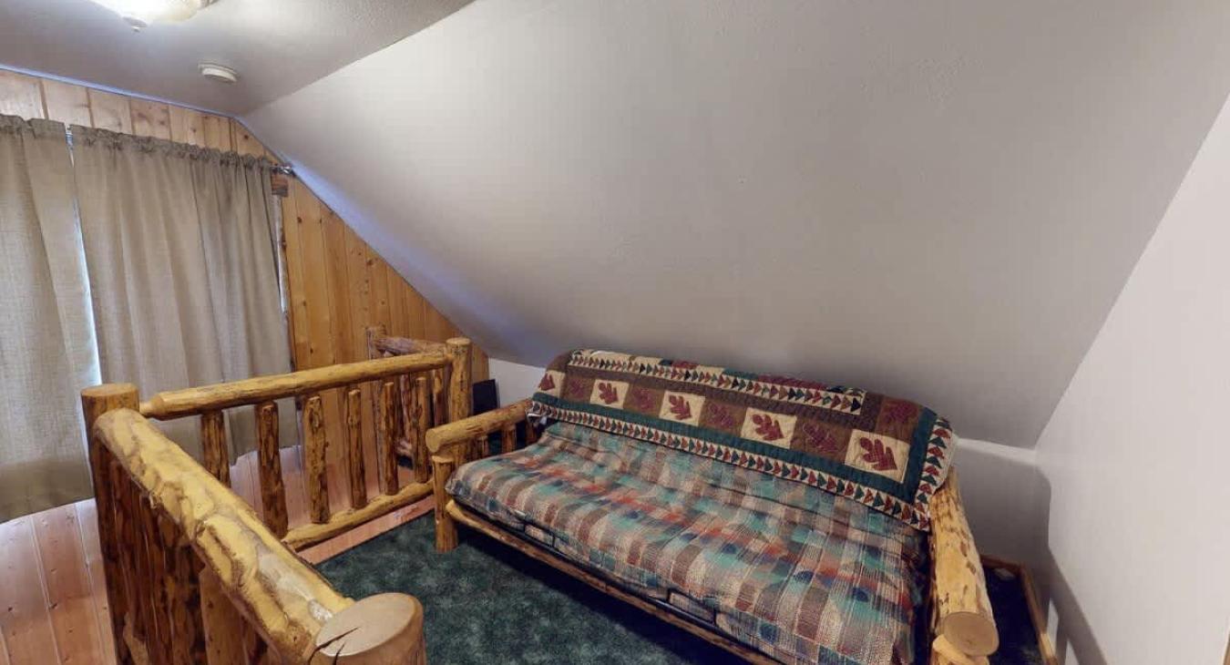Sofa pulls out to a futon.