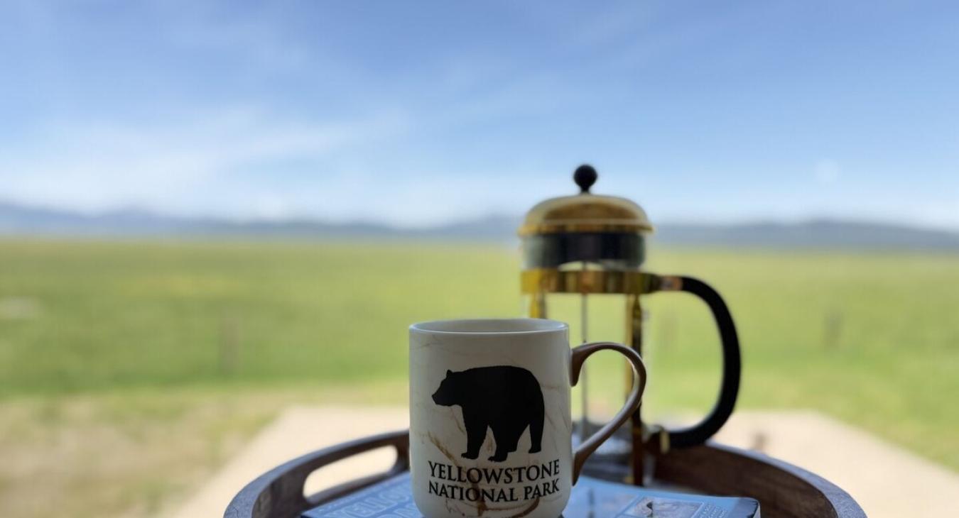 Morning coffee with a view of the plains.