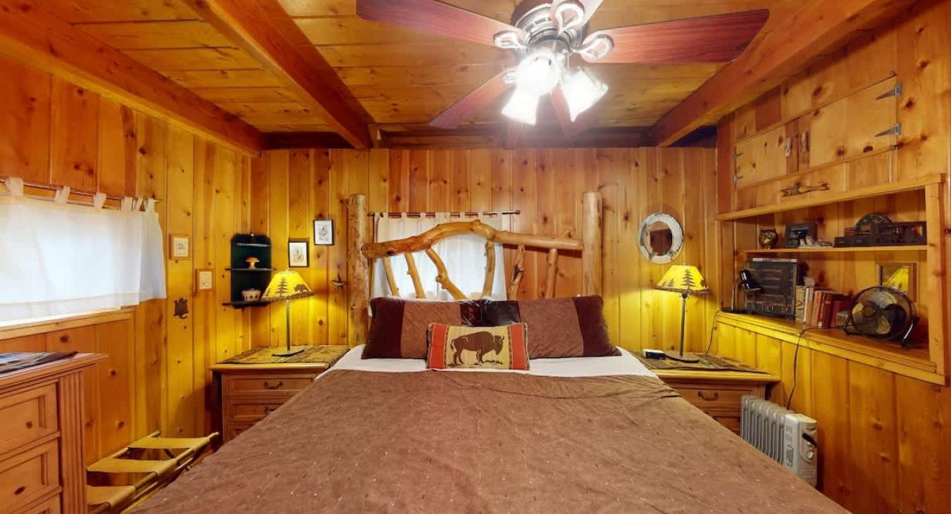 Bedroom on the main floor with a King bed.