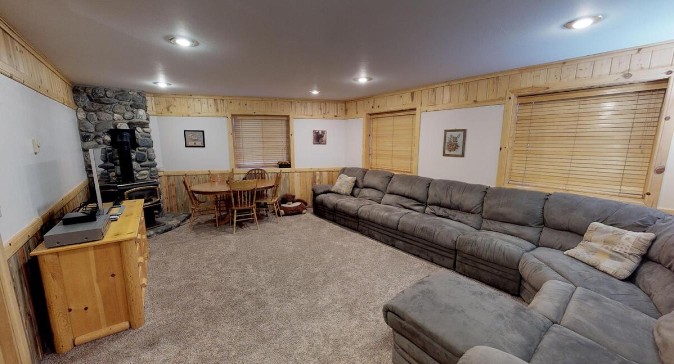 Downstairs basement seating for everyone to enjoy.
