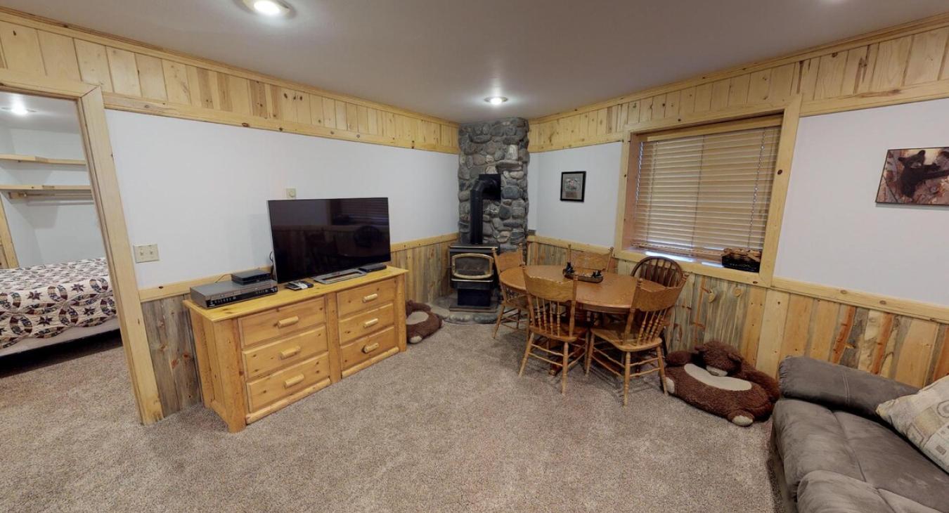 Fireplace is also located here to cozy up after a cold day.