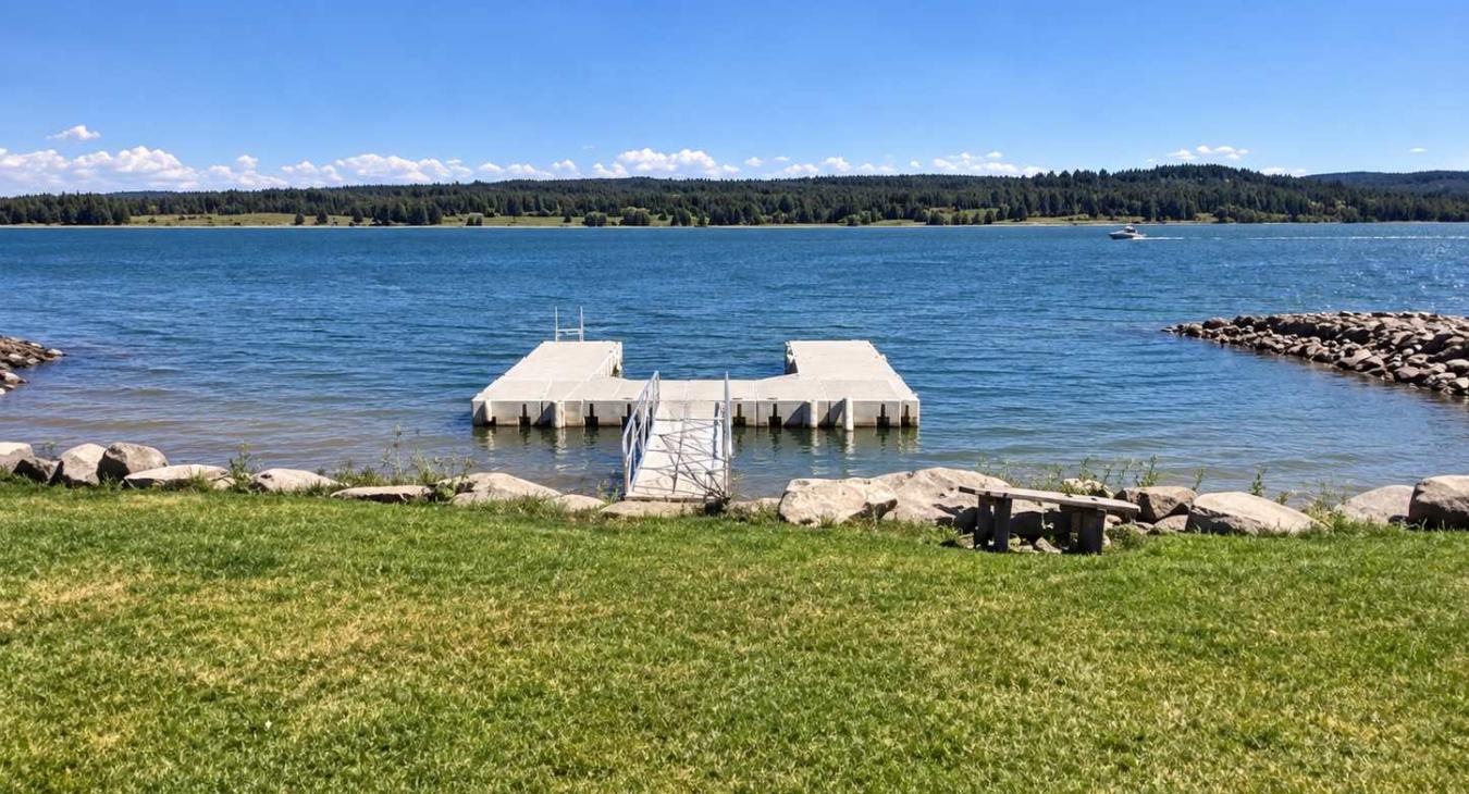Private boat dock to enjoy the water during the summer months.